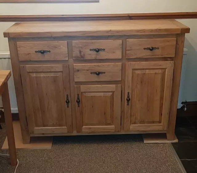 Large Rustic Solid Oak Sideboard /  cabinet /Cupboard