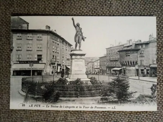 Cpa Le Puy Statue De Lafayette Et Tour De Panessac