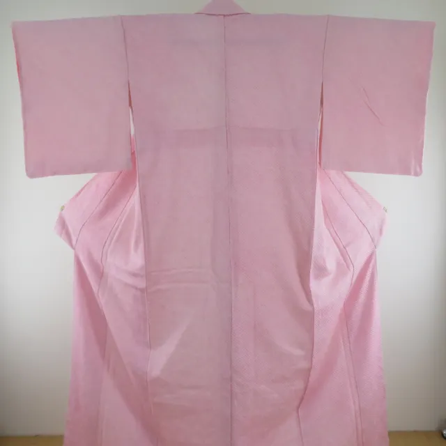Komon kimono Silk Kanoko pattern Pink 63.4inch Women's