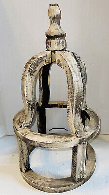 Shabby Chic Large primitive folk art wood Crown 25” tall 14” Wide