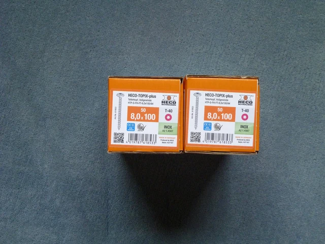 100 Stück (2 Kartons) HECO Topix-Plus A2 8,0 x 100mm