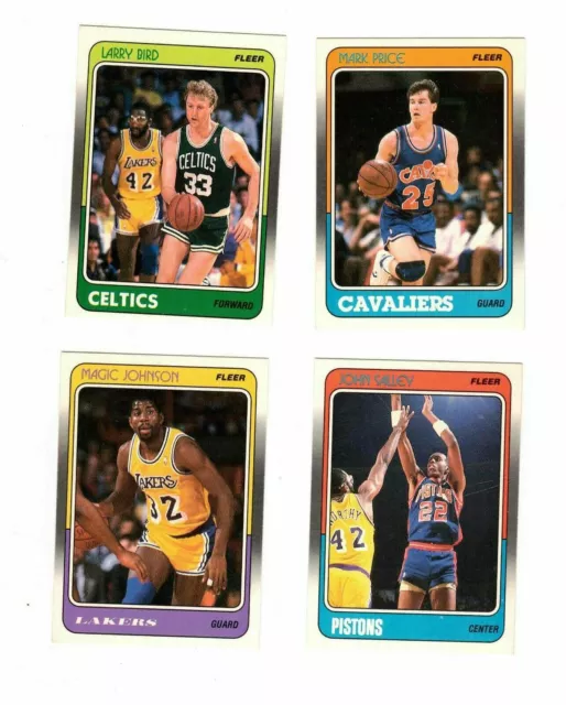 YOU PICK 1988-89 Fleer NBA Basketball Cards Stars HOF Stickers Complete your set