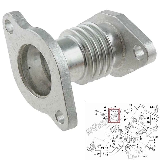 Raccord Tube Pipe de Vanne EGR refroiddiseur prévu pour DUCATO 2,3 D = 71795379