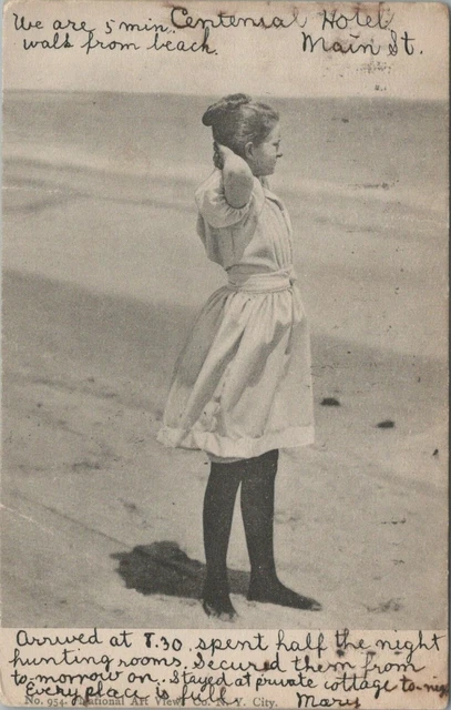 Adorable Little Girl Posted New York City Posted Undivided Back Vintage PostCard