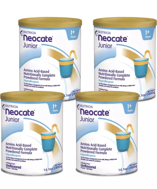 4 Pack-NEOCATE Junior Hypoallergenic Unflavored 1+years( Exp 04/23/24)