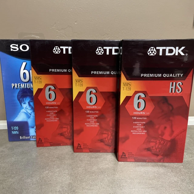 LOT OF 4 Blank Vhs tapes 6 hours EP TDK Sony sealed NEW 11.99 PicClick