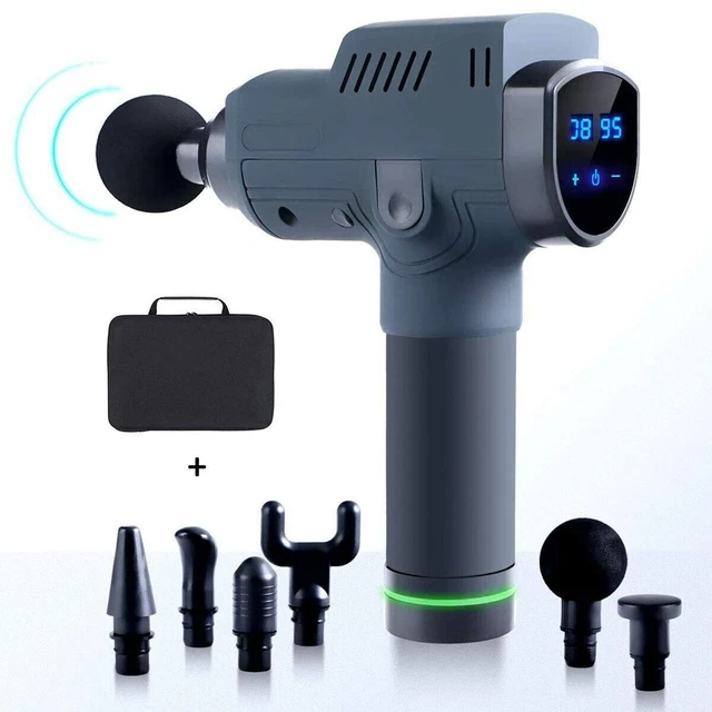 20 Speed Massage Gun Deep Tissue Massager for Muscle Vibrating Relax + 6 Heads