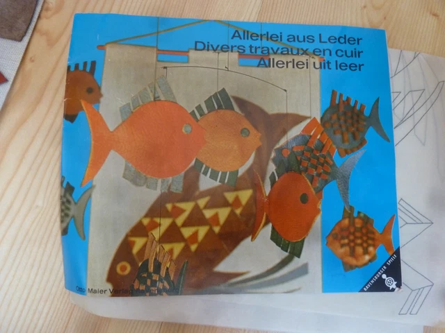 Bastelset Allerlei aus Leder Fische Vorlagen Wandbehang Anstecknadeln Mobile alt 2
