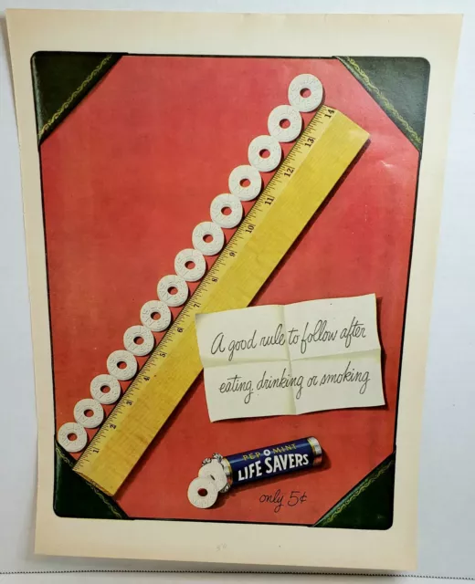 Vintage LIFE SAVERS Pep-O-Mint Original  Magazine Print Ad 1950