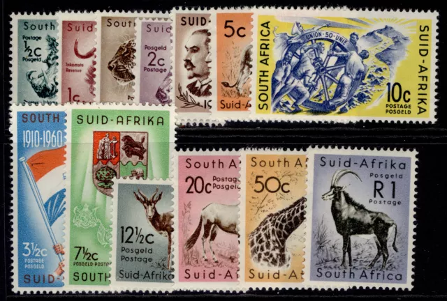 SOUTH AFRICA QEII SG185-197, 1961 complete set, NH MINT. Cat £28.