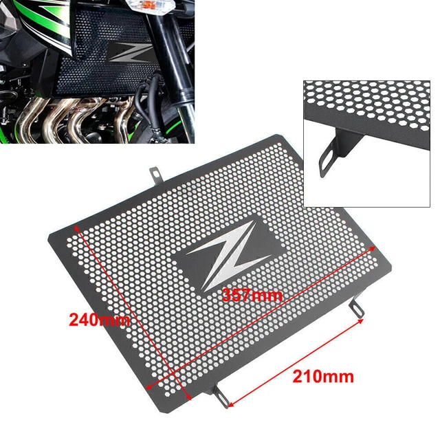 Front Steel Engine Cooling Radiator Grill Cover For Kawasaki Z1000 2014-2016 15