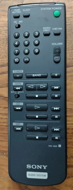 Télécommande Originale Sony RM-SE5 Pour Système Audio BE655 - Occasion Fonctionnelle