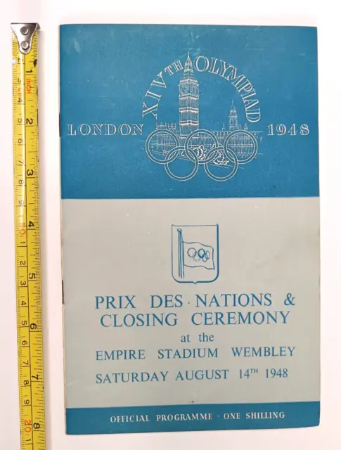 London 1948 Olympics Closing Ceremony Programme