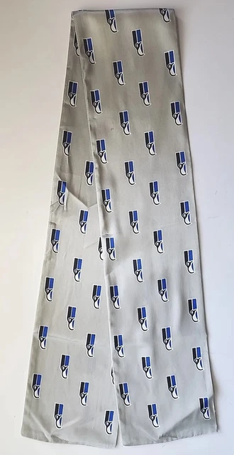 Vintage USAF Seahawks Pilot Scarf Silver 5" x 43" Rama World PB190