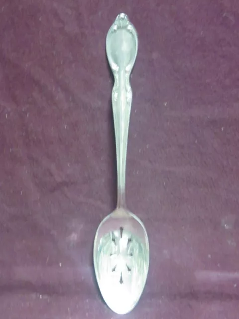 Wm. Rogers International Silverplate ENCHANTMENT PIERCED SERVING SPOON  8 3/8"