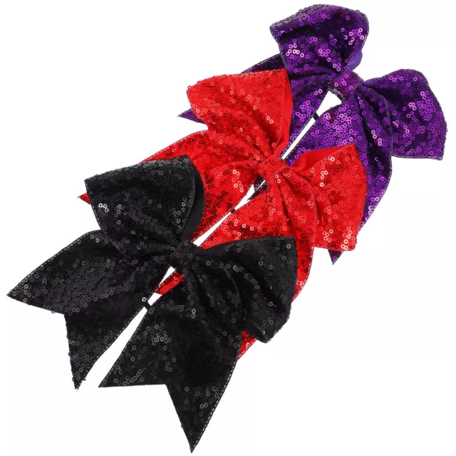 3 Pcs Halloween Hair Tie Glitter Bows Red for Girls Scrunchies Headband