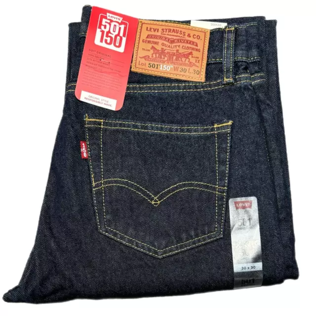 Levis® 501 Mens Denim Jeans Original Fit bottoms Straight Leg Pants Jean Dark BL