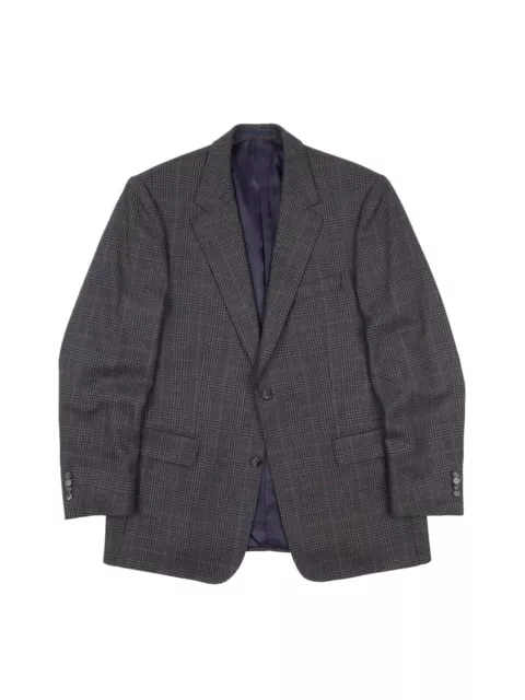 Burberry London Gray Check Wool Blazer Jacket Size 52