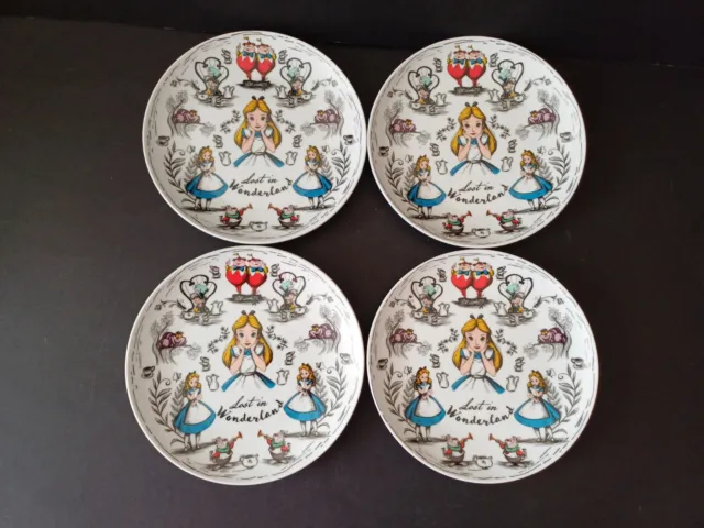 Disney Alice In Wonderland Side Plates X 4 New