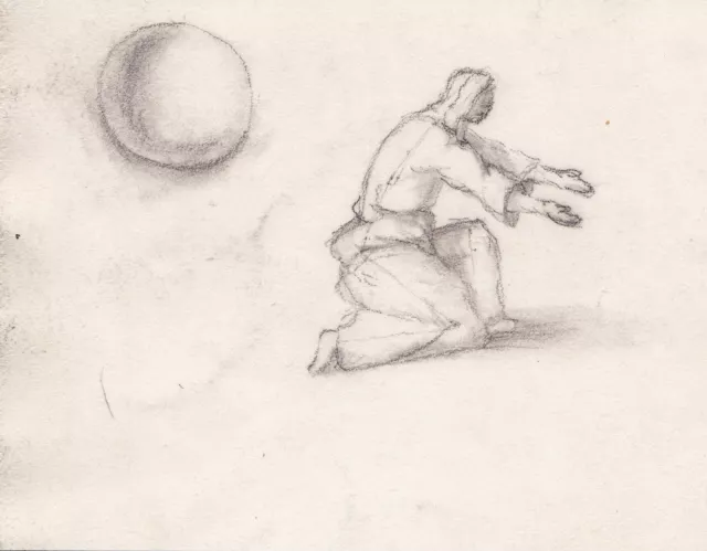 Jesus Christ Kneeling Drawing Design Drawing 19. Century