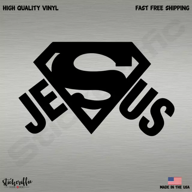 Jesus Superman Vinyl Die Cut Car Decal Sticker - FREE SHIPPING