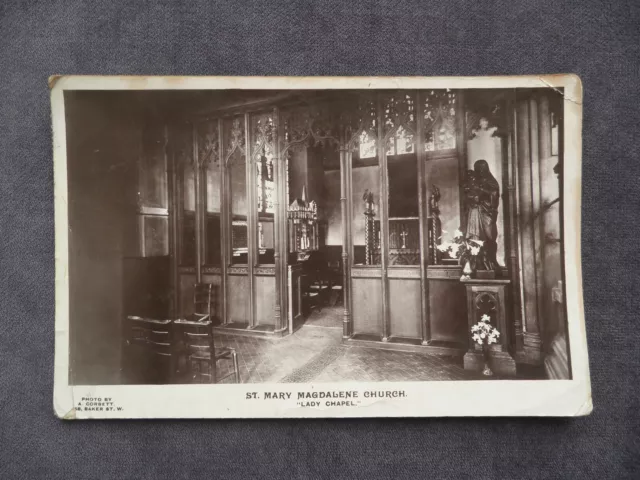 Old Postcard Of St. Mary Magdalene Church Lady Chapel, Postmark Cricklewood 1944