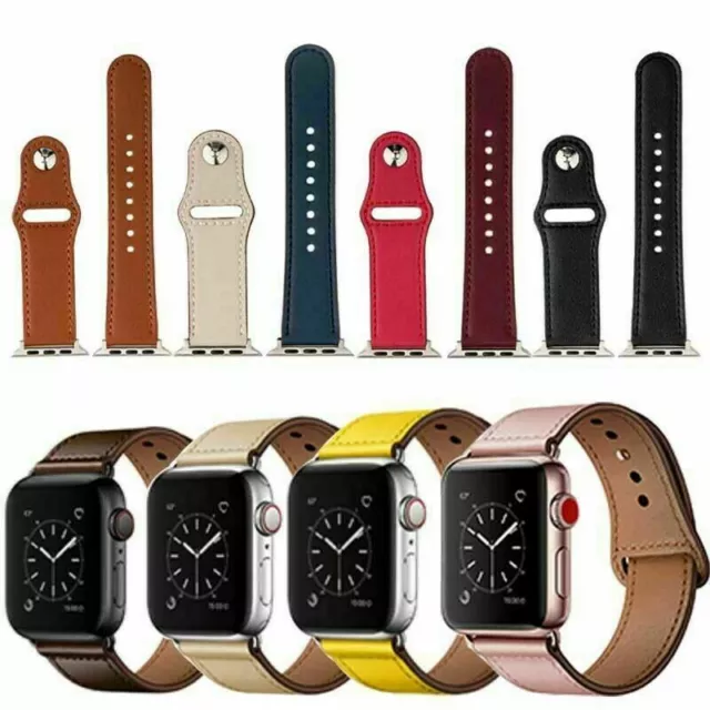 Vintage Leder Armband Band für Apple Watch SE iWatch Series 9 8 7 6 5 4 40-44mm