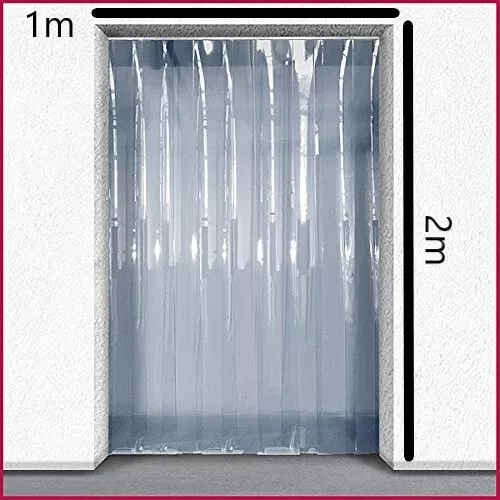 PVC Strip Curtain - Pedestrian / Chiller Door Strip Kit - 1m (w) x 2m (d)