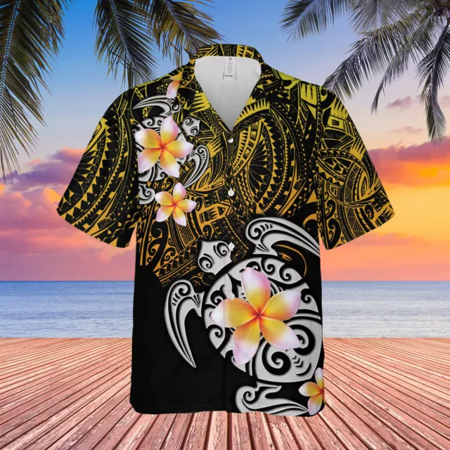Amazing Polynesian Golden Maori Tattoo Unisex Hawaiian Shirt Full Size S-5XL