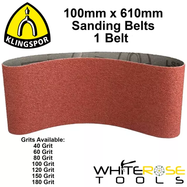 Klingspor Sanding Belts 100 x 610mm Belt Sander Sheets Sandpaper 1 Belt LS309XH