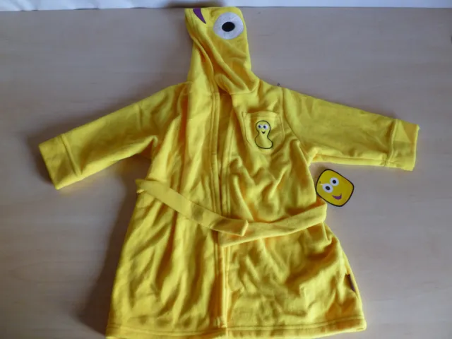 BBC CBeebies Bugbies hooded dressing gown yellow aged 12 - 18M BNWT New