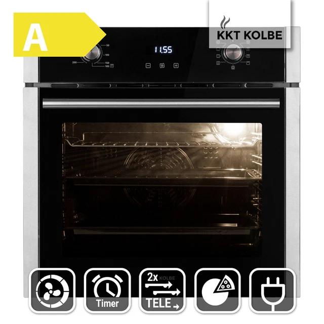 Four encastrable 60 cm 70L Gril Circulation de l'air Air chaud