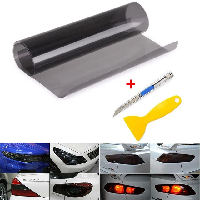 12"X Gloss 72" Light Smoke Black Taillight Headlight Fog Light Tint Vinyl Film