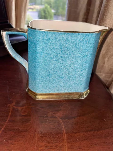 ROYAL WINTON GRIMWADES Trent CREAMER TURQUOISE/GOLD TRIM VINTAGE