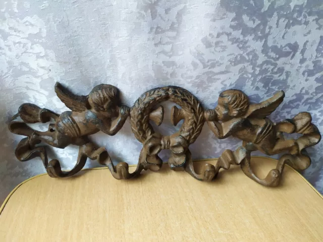Vintage wall Decorative Metalware iron metal Hooks hanger angels