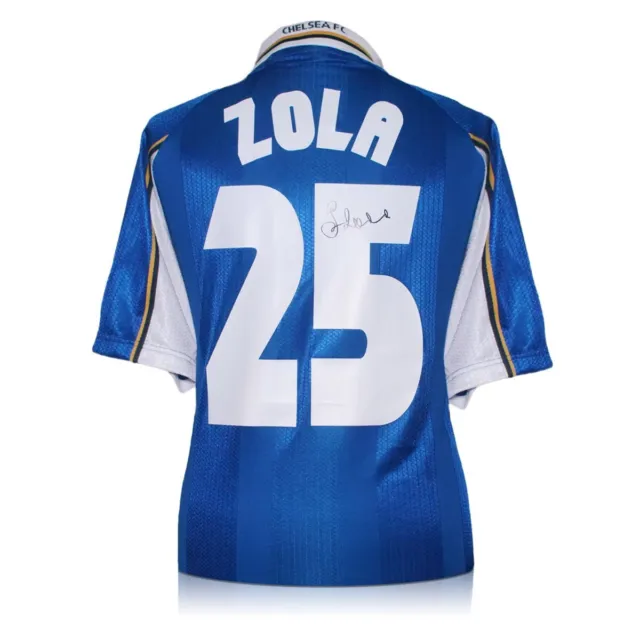 Gianfranco Zola Signed Chelsea 1998 European Cup Football Shirt