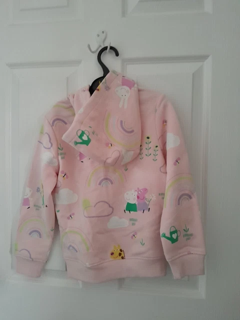 Girls Pink Peppa Pig Hoodie Age 6-7 From Marks And Spencer BNWT 2