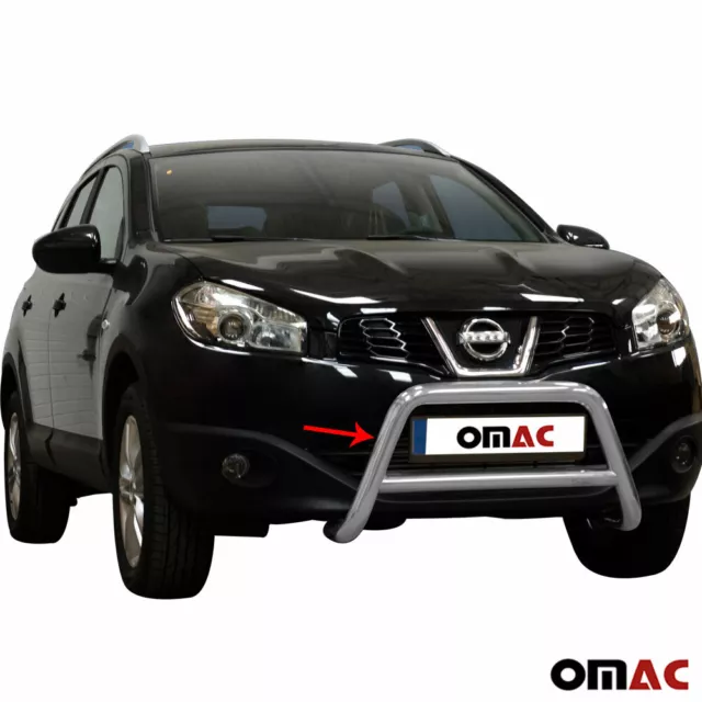 Frontbügel Frontschutzbügel für Nissan Qashqai +2 2010-2013 mit ABE Stahl Silber