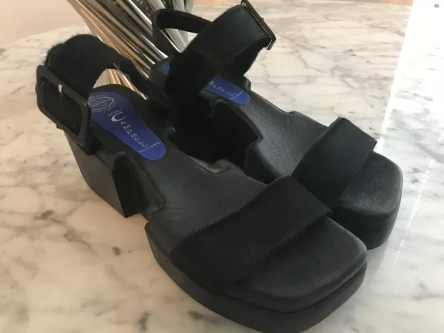 RARE Jeffrey Campbell Handmade Havana Last Block Platform Black Sandals SZ 10