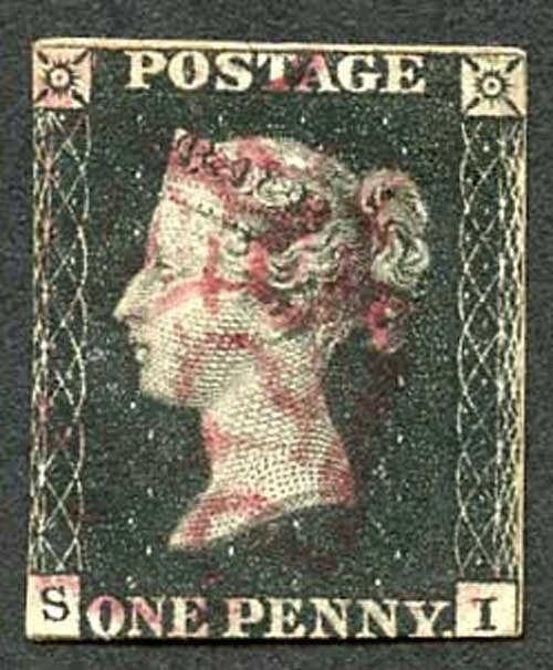 Penny Black (SI) Plate 6 Bright Magenta Maltese Cross Cat 3000 pounds