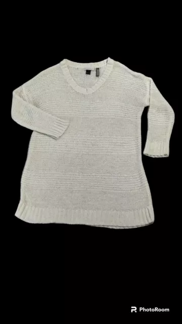 -560 Design History A Pea In The Pod Maternity Knitted Sweater Ivory M ¾ Sleeve 3