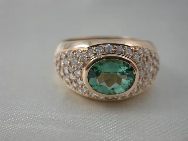 Ring in Roségold 585 14 Karat mit Paraiba Turmalin & Brillanten