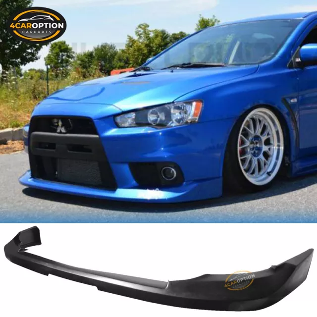 Fits 08-15 Lancer EVO 10 X OE Factory Style Front Bumper Lip Spoiler Splitter PU