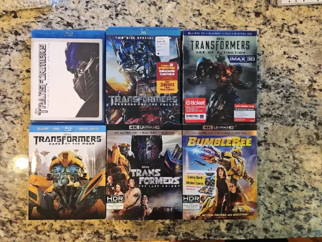 TRANSFORMERS BLU RAY and 4k lot and Bumblebee (6 movies total) LIKENEW ...
