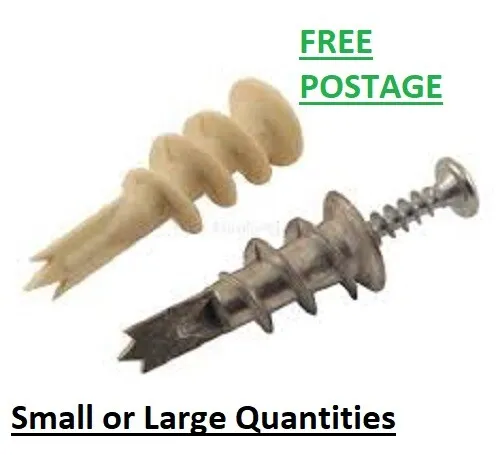 Wall Plugs & Fixings - ALL TYPES - Screws Hollow Wall, Plasterboard Cavity, Stud 2