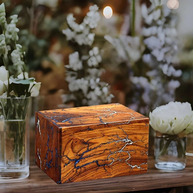 Caja de urna de madera | Caja de Urna de Epoxi y Palisandro | Urna de...