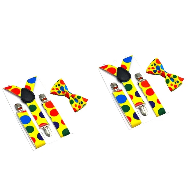 2 Sets Kids Suspenders Bow Tie Cosplay Metal Work Toddler Christmas Suspenders