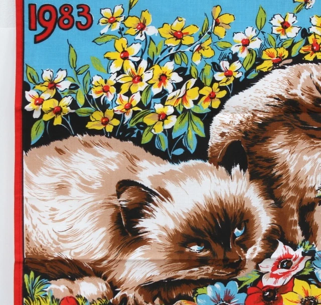 Torchon Vintage Calendrier 1983 Sur Le Vin – Neuf Sans étiquette