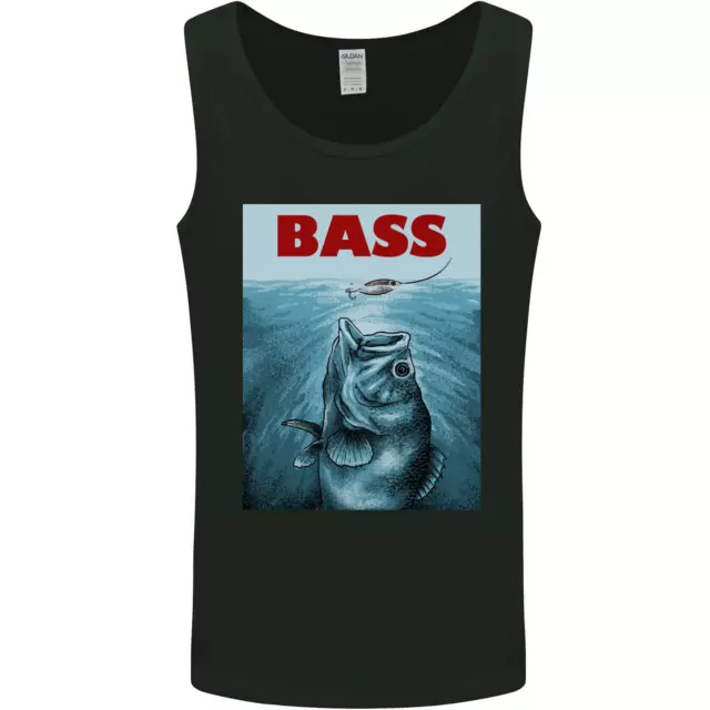 Bass Pesca Parodia Divertente Pescatore Uomo Canotta Maglia