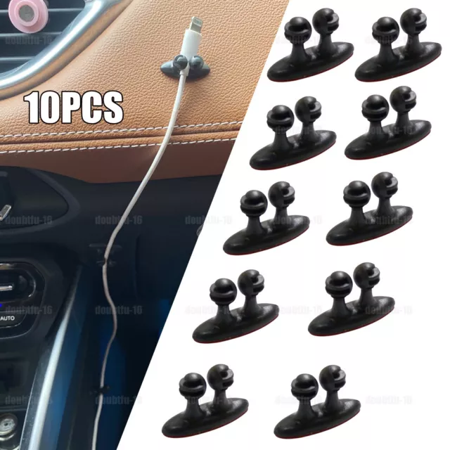 10x Car Phone Charger Wire Cord Cable Tidy Holder Drop Clip Organizer Line Fixer